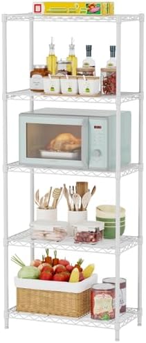 SINGAYE 5 Metal Shelves Wire Shelving Storage Shelf Adjustable Unit Pantry