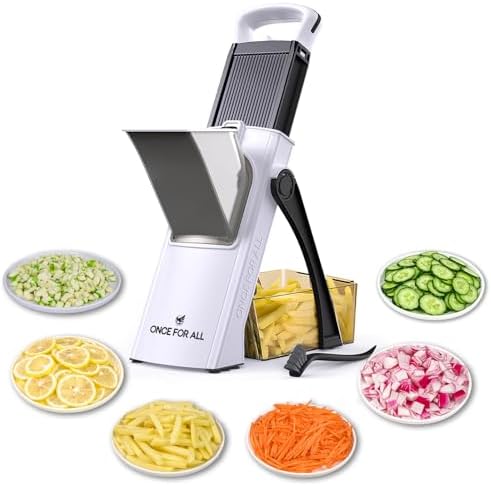 ONCE FOR ALL Safe Mandoline Slicer Plus, Bigger Size, Potato Slicer, Black