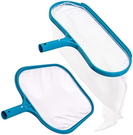U.S. Pool Supply Pro Swimming Pool Leaf Skimmer Net and Leaf Rake Net Set