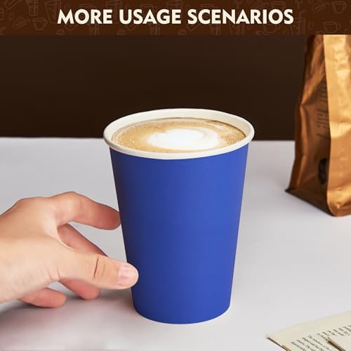 YEEHAW 16 oz Coffee Cups with Lids, Blue, 100 Pack