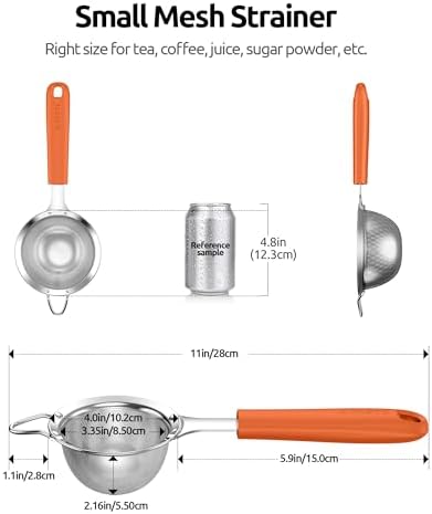 U-Taste Fine Mesh Strainer, 18/8 Stainless Steel Sieve 30 Mesh, S/Orange