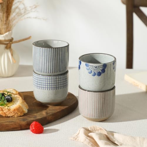 Japanese Tea Cups,Tea Cup Set for 4,Small Tea Cups,Macha Cups,Ceramic Cups for Tea or Coffee