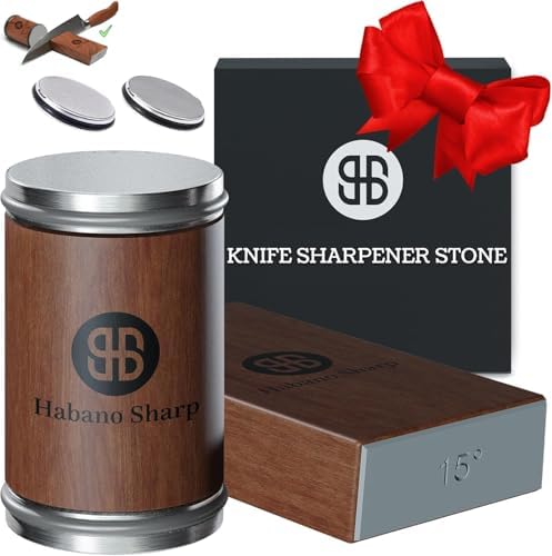 Rolling Knife Sharpener Kit - Diamond Sharpening Tool for Steel of Any Hardness, Knife Sharpener Stone with 15 & 20 Degree Magnetic Angle Support for Kitchen Knives, Easy to Use(Brown)