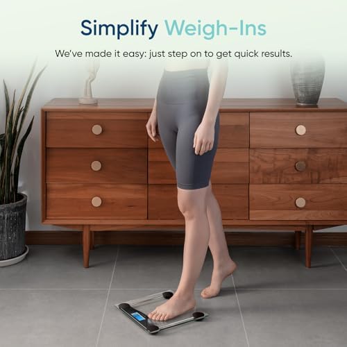 Etekcity Digital Body Weight Bathroom Scale, 6mm Tempered Glass, Black