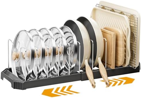 MUDEELA Pots and Pans Organizer under Cabinet, Black