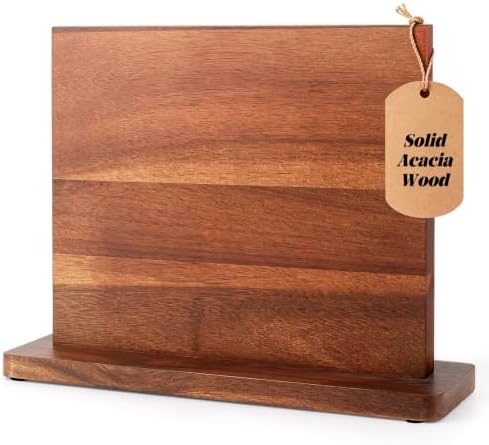 Magnetic Knife Block Wooden Knife Holder Rack for Knives Storage Stand