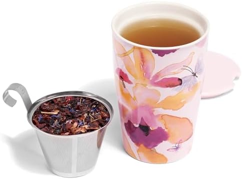 Tea Forte Double-Walled Ceramic Kati Cup, Mariposa, 12 oz