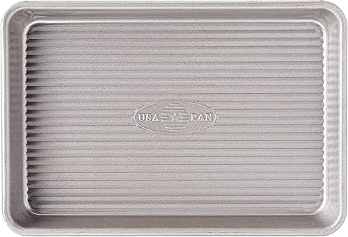 USA Pan Bakeware Mini Sheet Baking Pan Warp Resistant with Nonstick Quick Release Coating, Aluminzed Steel, Set of 2 (Pack of 3)