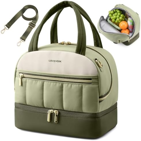 LOVEVOOK Insulated Lunch Bag for Women Men, Cute Fit and Fresh Lunch Box