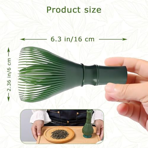Matcha Whisk, Reusable Resin Matcha Whisk Easy to Clean Stirring Tool for Japanese Matcha Green Tea Ceremony (Green)