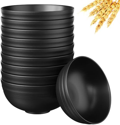 Quatish 10 PCS Cereal Bowls, Plastic Bowls, Small Snack Soup Kitchen Bowl
