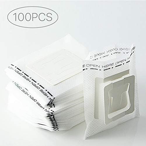 100Pcs Portable Coffee Filter Paper Hanging Ear Drip Coffee Bag Single Serve Disposable Drip Coffee Filter Perfect for Travel, Camping, Home, Office