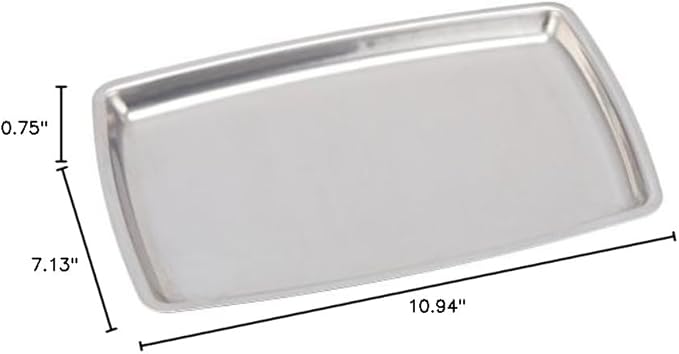 Winco SIZ-11B Stainless Steel Rectangular Sizzling Platter, 11-Inch, Medium