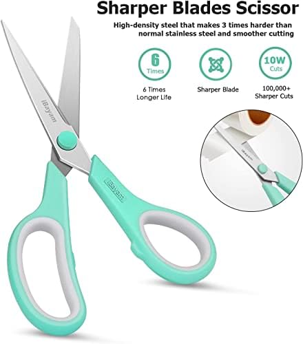 iBayam 36-Pack 8" Heavy Duty Scissors, Sharp Comfort-Grip, Left/Right Hand