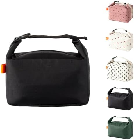SUOXU Insulated Lunch Bag, Reusable Thermal Lunch Box Tote for Women & Men (Black)