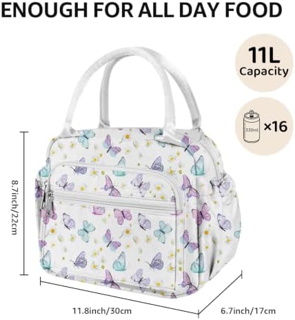 Lunch Bag Women Stylish Quilted Lunch Boxes for Adult Fit and Fresh Cooler Insulated Lunchbox for Work Cute Small 11 Liters Compact Lunchbag Waterproof