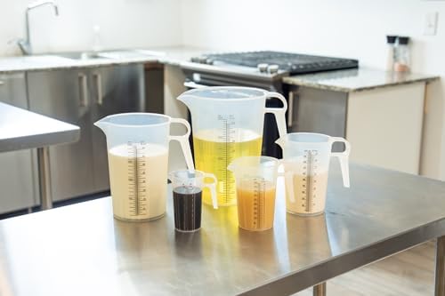 32oz (1 Quart) Measure Pitcher with Convenient Conversion Chart – Extra Strong Food Grade – Great for Cooking, Home Hobbies, Shop Oil and Fluids, Spa Chemicals with High Chemical Resistance by Turnah