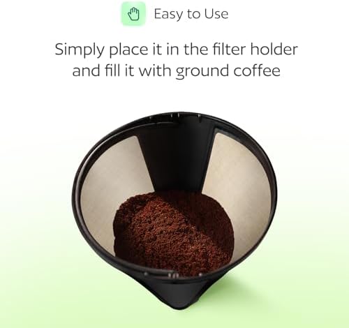 1-Pack #4 Reusable Permanent Cone Coffee Filters - Compatible with Cuisinart 10–14 Cup Brewers (DCC-3200, DCC-1200, DCC-3400) & Ninja Coffee Makers - Stainless Steel Mesh, Dishwasher-Safe by GoodCups
