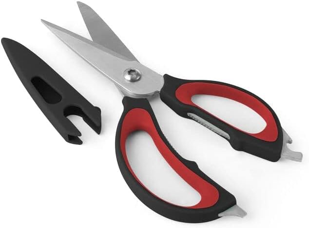 Farberware 4-In-1 Kitchen Shears 2-Piece - Multi-Purpose Design, Red