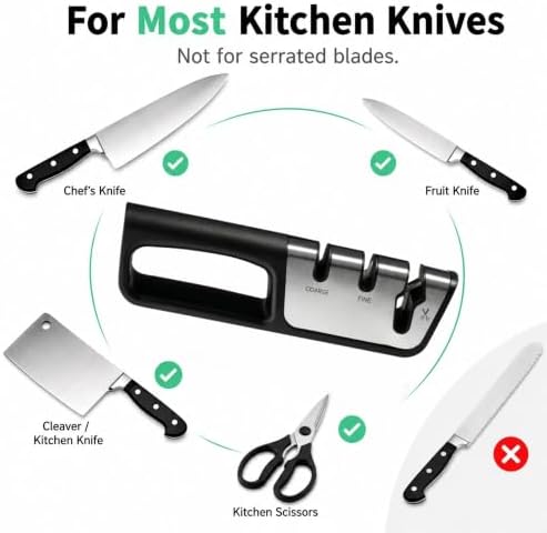 3-in-1 Manual Knife and Scissors Sharpener Kitchen Tool