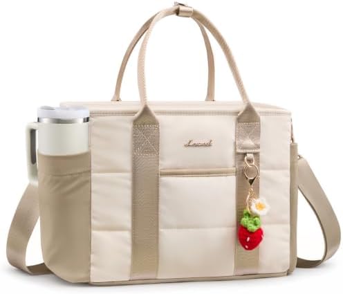 LOVEVOOK Insulated Lunch Bag Women For Work with Cute Strawberry Charm