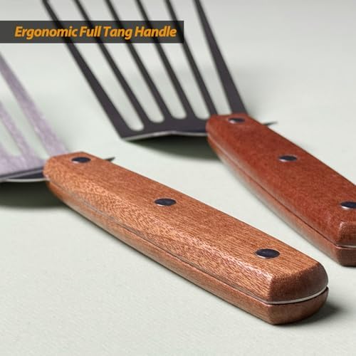 Offset Fish Spatula Turner Set, Slotted Metal Spatulas 11 Inch & 13 Inch