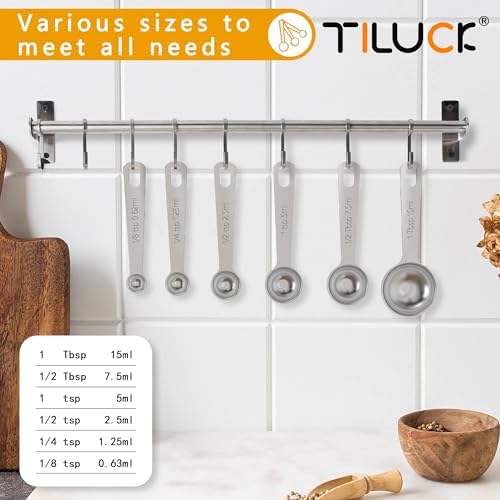 TILUCK Stainless Steel Measuring Cups & Spoons Set,Coffee Scoop Spoon