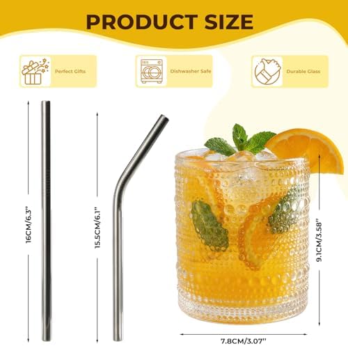 CycleMore Set of 12 Drinking Glasses, Clear 12 oz & 10 oz Cocktail Cups