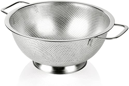 Gulex Colander Stainless Steel 5-Quart, Strainer Kitchen, Dishwasher Safe