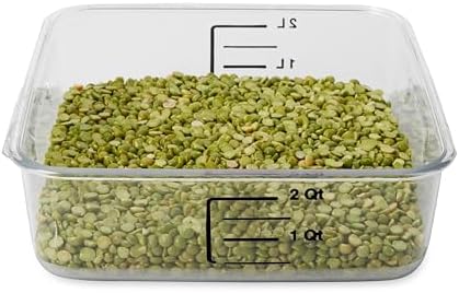 Rubbermaid Commercial Products, Space Saving Square Food Storage Container, 2 Quart, Clear, for Kitchen/Sous Vide/Meal Prep