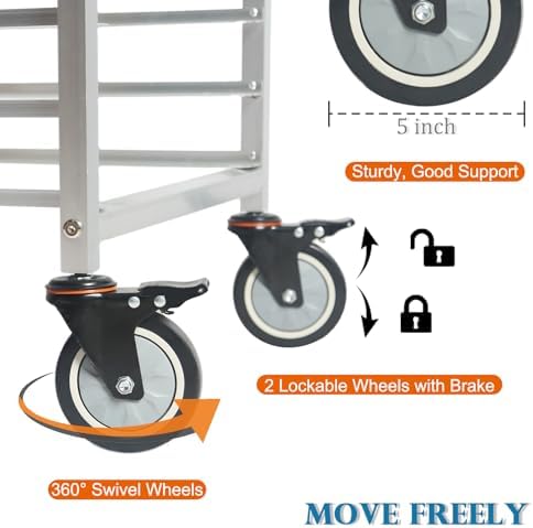 lopeztek Commercial 20-Tier Half & Full Sheet Pan Rack with Wheels
