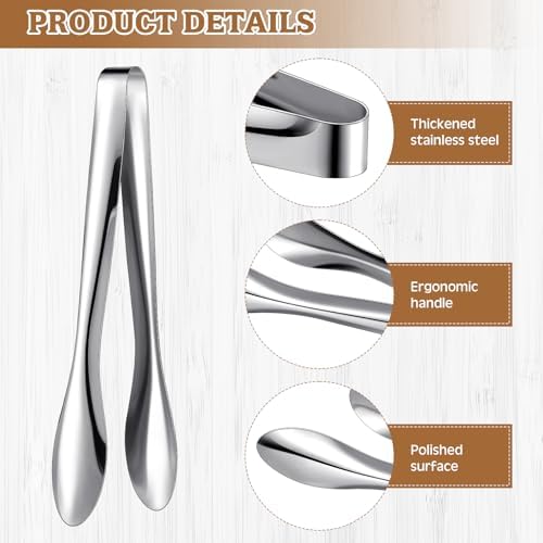 4 Pack Silver Polished Serving Tongs 9 Inch,12 Inch