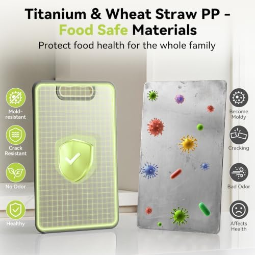 3PCS Titanium Cutting Board Double Sided Cutting Boards for Kitchen