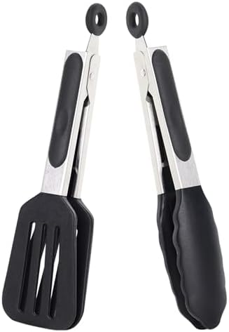 7 Inch Mini Silicone Serving Tongs with Silicone Tips Set of 2