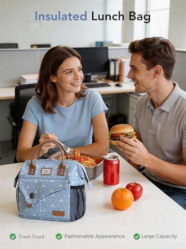 Lekesky Insulated Lunch Bag Portable Lunch Bag for Women Work-11L, Blue