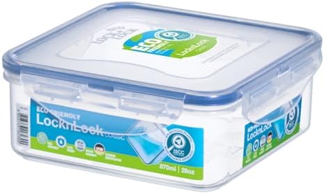 LOCK & LOCK Easy Essentials Food Storage lids/Airtight containers, BPA Free, Square-29 oz-for Veggies, Clear