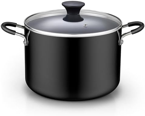 Cook N Home 8 Quart Non Stick Stock Pot with Lid, Large Pots for Cooking