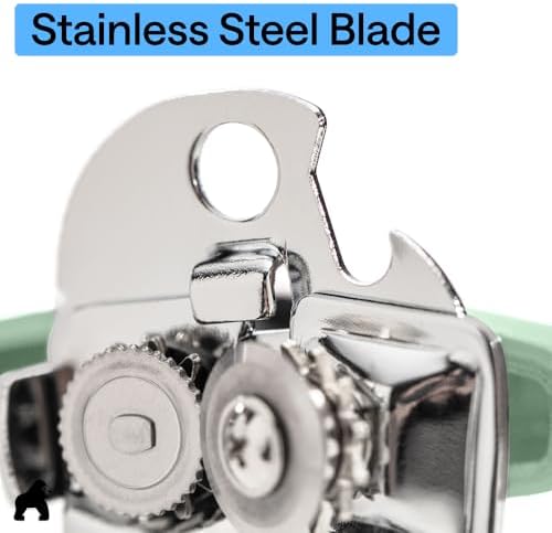 GORILLA GRIP Upgraded Model Stainless Steel Manual Can Opener, Mint