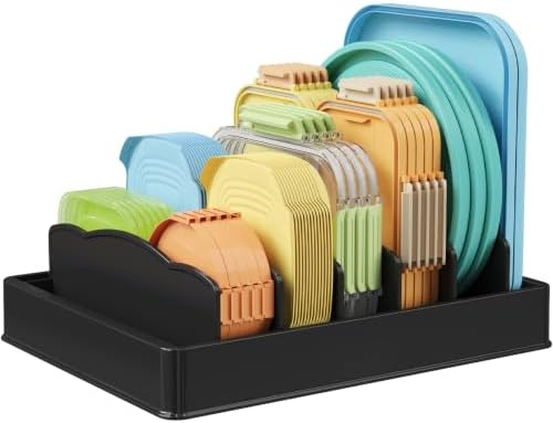 Lifewit Kitchen Cabinet Organizer for Food Contanier Lid with 7 Sections