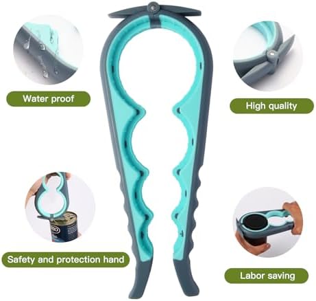 Jar Opener for Weak Hands, Seniors with Arthritis, Bottle Opener to Remove Stubborn Lids, Mutil Can Opener Gripper for Anyone with Low Strength (Blue and Grey)