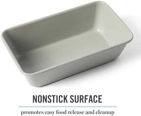 Martha Stewart Gallen 9 Inch Nonstick Carbon Steel Loaf Pan – Cool Grey, Durable Bakeware for Even Baking and Easy Release