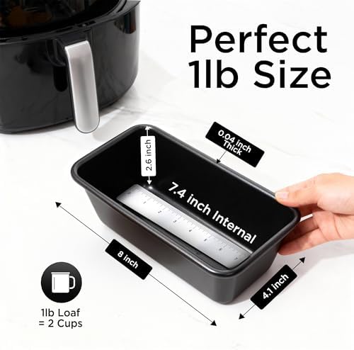 Wrenbury Bread Pan - Nonstick 8x4 Loaf Pans for Baking Bread with Rust Resistant Construction - Dishwasher Safe Bakeware for Homemade Cakes - Air Fryer Safe