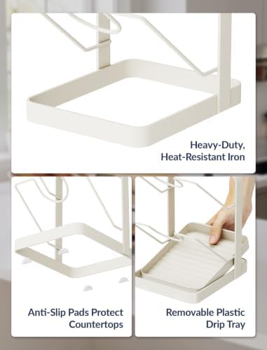 NiHome Pot Lid Holder 2-Tier Iron Kitchen Organizer Stand