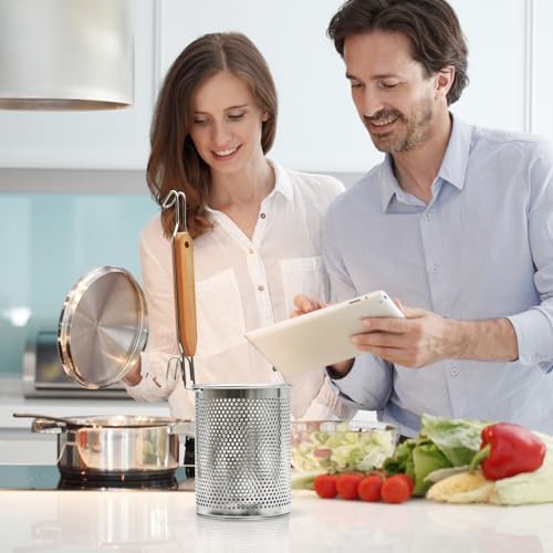 Stainless Steel Pasta Strainer, 2pcs Noodle Strainer Pasta Baskets