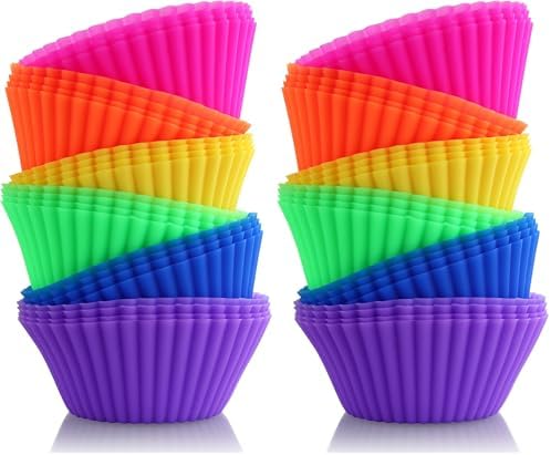 New Star Foodservice 44270 Reusable Silicone Baking Cups and Cupcake Liners, Set of 24 (Pack of 2)