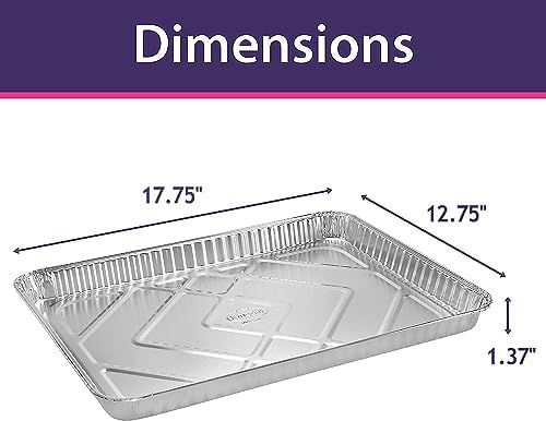 Aluminum Pans Half Size Cookie Sheet 15 Count Durable Nonstick Baking Sheets 17.75" x 12.75" - Sheet Pan, Baking Tray, Cookie Sheets, Foil pans, Foil trays, Sheet Baking Pans
