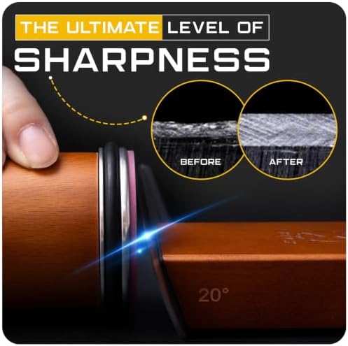 Rolling Knife Sharpener Kit, Magnetic 2-Angle Base