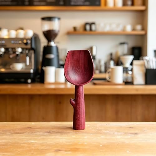 Purpleheart Coffee Scoop,Wooden Coffee Bean Measuring Spoon,10g Capacity,Natural Wood Coffee Scoop for Tea,Sugar & Powder,Rustic Kitchen Gift for Coffee Lovers