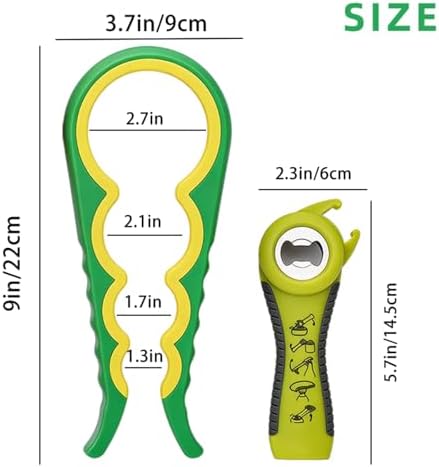 Jar Opener for Seniors with Arthritis,Jar Opener for Weak Hands,5-in-1 Bottle Opener,4-in-1 Can Opener