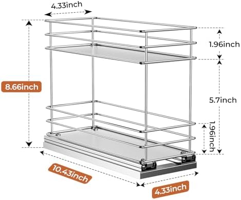 Mystozer Pull Out Spice Rack Organizer for Cabinet, Slide Out Spice Racks